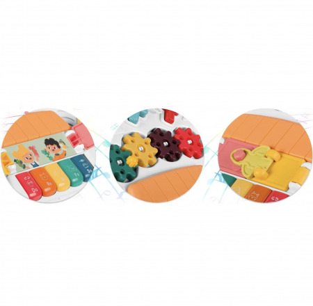 Masuta interactiva bebelusi 10 in 1, Busy Board cu lumini si sunete si panou detasabil [6]