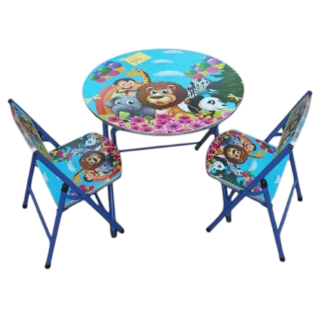 Camera copilului - Masuta Pliabila pentru Copii cu 2 Scaune - 60x60 cm, Animale din Jungla E1