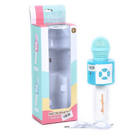 Microfon karaoke cu melodii demo si incarcator cablu, verde [2]