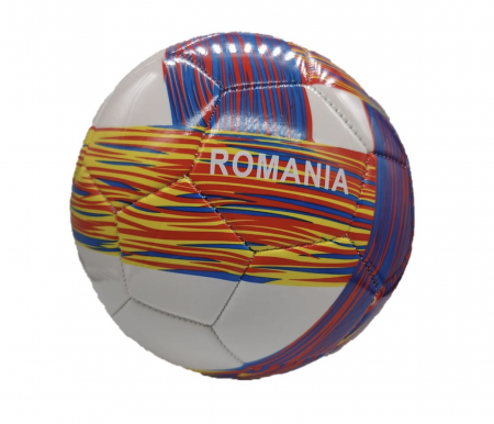 Minge de Fotbal, Marimea 5, Material PVC, Alb Tricolor Romania [3]