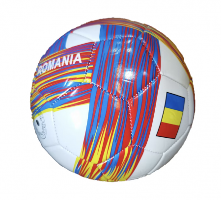 Minge de Fotbal, Marimea 5, Material PVC, Alb Tricolor Romania [2]