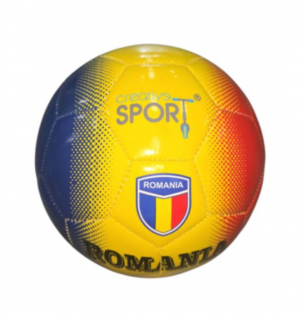 Jocuri si Jucarii - Minge de Fotbal, Marimea 5, Material PVC, Tricolor Romania
