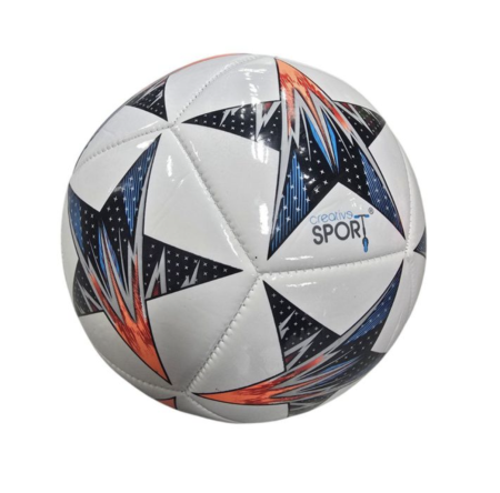 Jocuri si Jucarii - Minge de Fotbal PVC, Marimea 5, Alb cu Stele