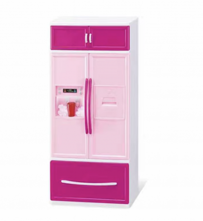 Jocuri si Jucarii - Mini bucatarie cu un modul, cu frigider, congelator si dulap, roz