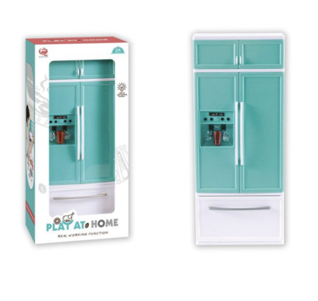 Jocuri si Jucarii - Set mini bucatarie Play at Home cu frigider, congelator si sunete, vernil, 36 cm, +3 ani
