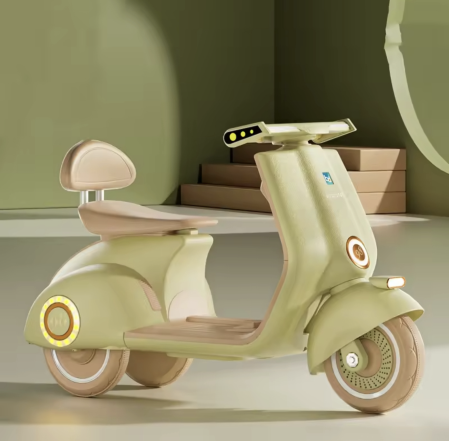 Vehicule electrice - Motocicleta electrica copii 3 roti 916A, 6V, Bluetooth, USB MP3, microfon, lumini, 2-6 ani, verde