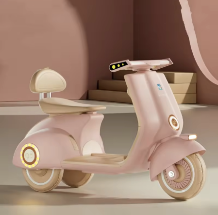 Motocicleta electrica copii 3 roti 916A, 6V, Bluetooth, USB MP3, microfon, lumini, 2-6 ani, roz [2]