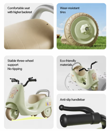 Motocicleta Electrica Copii 3 Roti Italian style DLS-K2 Baterie 6V 4Ah Muzica Roz 2-5 Ani - Copie [4]