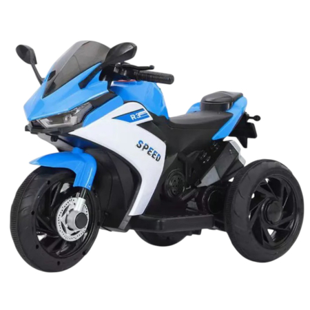 Vehicule electrice - Motocicleta electrica copii cu 3 roti model 618, 6V, 3 trepte viteza, USB MP3, max 30kg, 2-5 ani, albastru