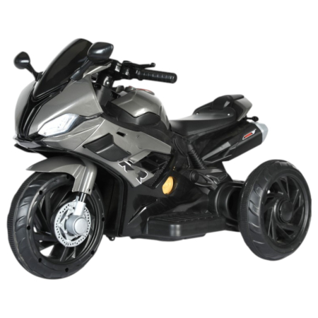 Vehicule electrice - Motocicleta electrica copii model 518, 6V, 3 trepte viteza, lumini, muzica USB MP3, 2-5 ani, Gri