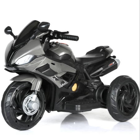 Vehicule electrice - Motocicleta electrica copii model 518, 6V, 3 trepte viteza, lumini, muzica USB MP3, 2-5 ani, Gri