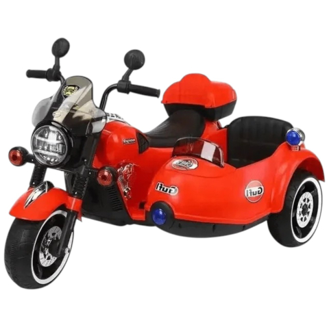 Jocuri si Jucarii - Motocicleta electrica cu atas 1916 rosu, 2 locuri, 12V, lumini LED, 2-10 ani, 50 kg
