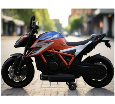 Motocicleta electrica pentru copii DLS-X12, cu lumini, muzica, MP3 si USB, portocaliu [3]