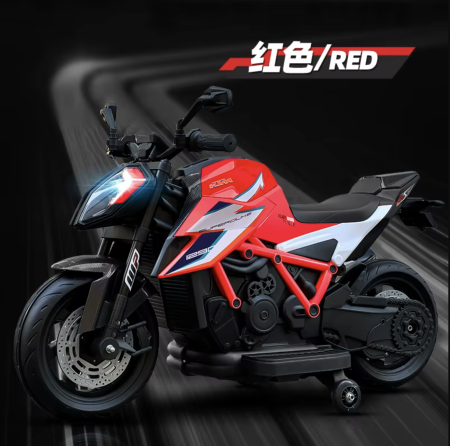 Vehicule electrice - Motocicleta electrica pentru copii DLS-X12, cu lumini, muzica, MP3 si USB, rosu