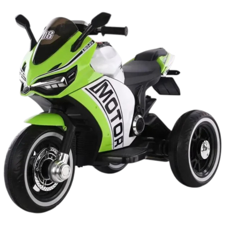 Vehicule electrice - Motocicleta electrica pentru copii HT-6188, sezut piele, acceleratie pe maner, 2-8 ani, Verde