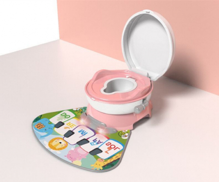 Camera copilului - Olita 3 in 1 cu covoras muzical, roz