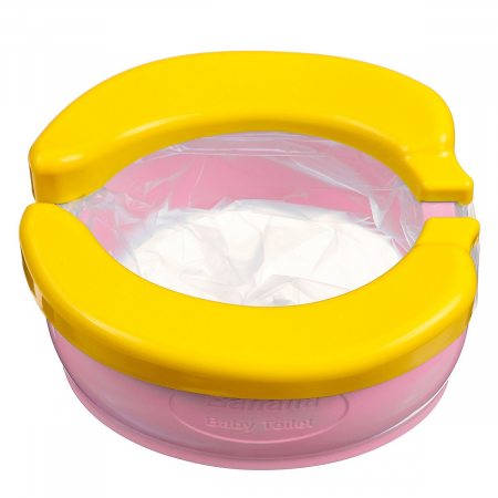 Olite si reductoare - Olita portabila, de calatorie, Banana Travel Potty, roz - Krista®