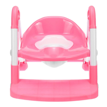 Olita, Reductor toaleta copii si trepte, roz cu alb, reglabil, pliabil [3]