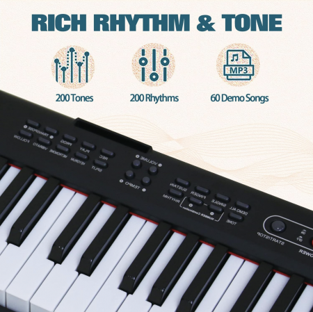 Orga cu Microfon si Incarcator la Priza – 61 Clape, 200 Tonuri si 200 Ritmuri [8]