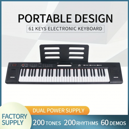 Artist - instrumente muzicale - Orga cu Microfon si Incarcator la Priza – 61 Clape, 200 Tonuri si 200 Ritmuri