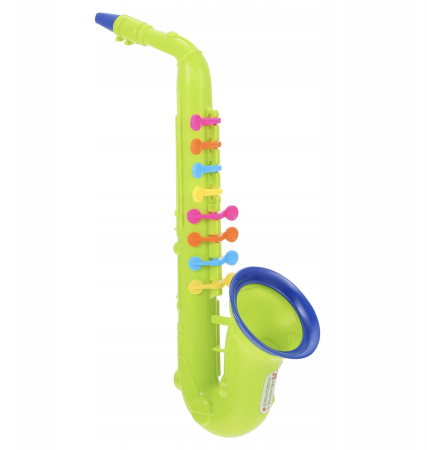 Saxofon De Jucarie, Verde, Cu 8 Clape Colorate Musical Instruments 50.5 cm 3 Ani [2]