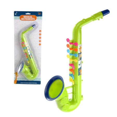 Saxofon De Jucarie, Verde, Cu 8 Clape Colorate Musical Instruments 50.5 cm 3 Ani [5]