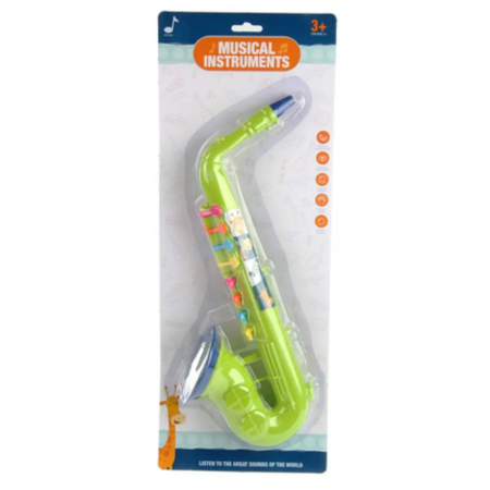 Saxofon De Jucarie, Verde, Cu 8 Clape Colorate Musical Instruments 50.5 cm 3 Ani [6]