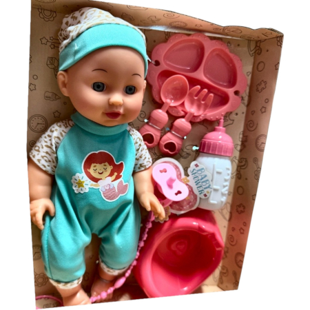 Papusa Bebe cu salopeta, 30 cm, 10 Sunete, Bea Apa Face Pipi Olita, 3 Ani+ [6]