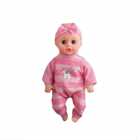Papusa bebelus cu biberon, 30 cm, roz [1]