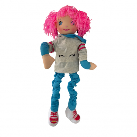 Papusi: bebelusi si personaje din desene animate - Papusa Cool cu picioare extensibile 70-105 cm, material textil