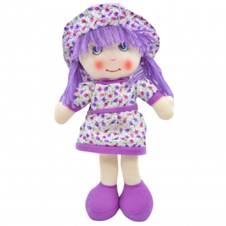 Jocuri si Jucarii - Papusa Fetita cu palarie Angel din plus, 30 cm, spune Inger-Ingerasul meu, mov