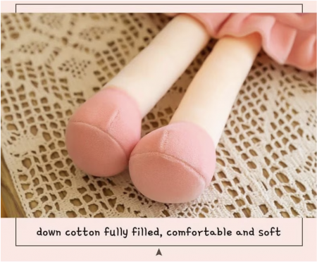 Papusa mare 45 cm Angel din plus, canta Are mama o fetita, roz [3]