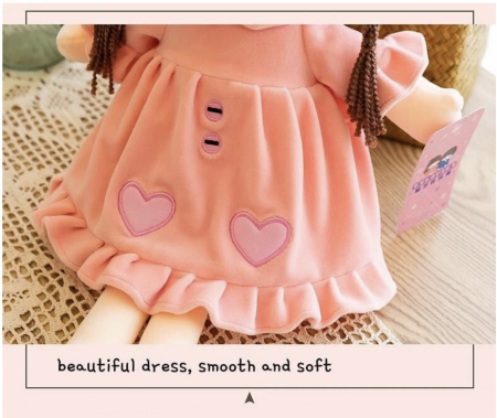 Mascote - Papusa mare 45 cm Angel din plus, canta Are mama o fetita, roz