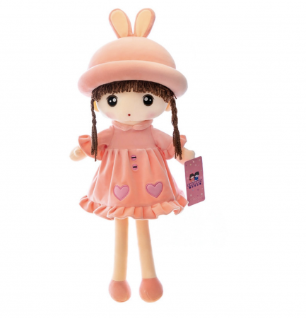 Papusa mare 45 cm Angel din plus, canta Are mama o fetita, roz [2]