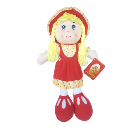 Jocuri si Jucarii - Papusa textila muzicala blonda, Are mama o fetita, 35 cm
