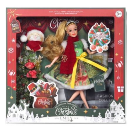 Jocuri si Jucarii - Papusa Zana Elf de Craciun Verde, 30 cm cu Accesorii