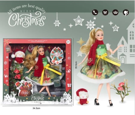 Papusa Zana Elf de Craciun Verde, 30 cm cu Accesorii [2]