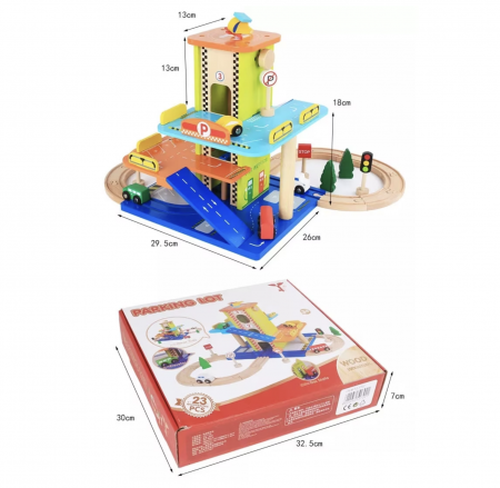 Parcare supraetajata cu 3 nivele si heliport, 23 piese din lemn [10]