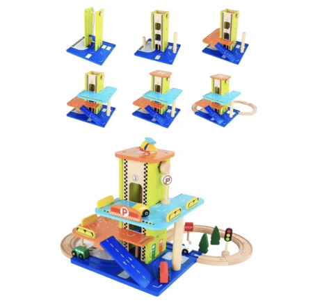 Parcare supraetajata cu 3 nivele si heliport, 23 piese din lemn [2]