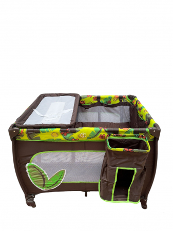 Patut cu masa de infasat, cu doua nivele, saltea si sac colector, P02 maro cu verde [3]