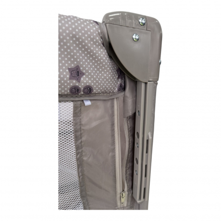 Patut cu saltea de infasat, cu doua nivele, baldachin si carusel P01 crem [7]