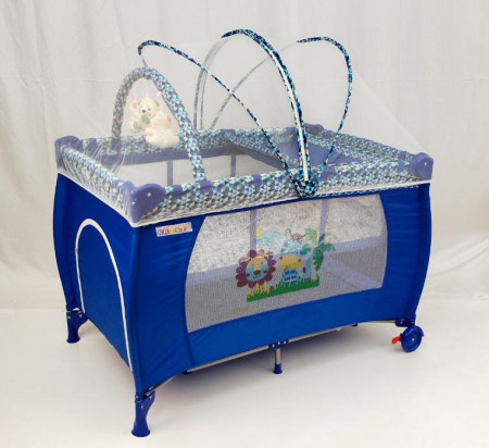 Patut pliabil si tarc, 2 nivele, 120 x 60 cm, Albastru - Krista® [2]