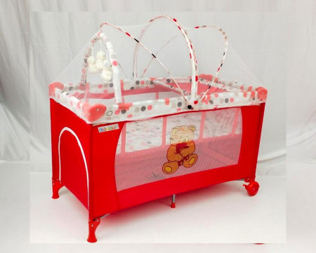 Patut pliabil si tarc, 2 nivele, 120 x 60 cm, Rosu 500-2- Krista® [2]