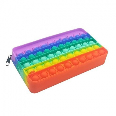 Penar cu fermoar Pop It Rainbow pentru scoala, gradinita, Fidget Toy [0]
