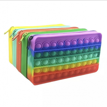 Penar cu fermoar Pop It Rainbow pentru scoala, gradinita, Fidget Toy [1]