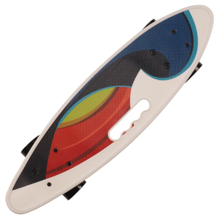 Skateboard - PennyBoard cu maner si lumini in roti, Abstract Blue
