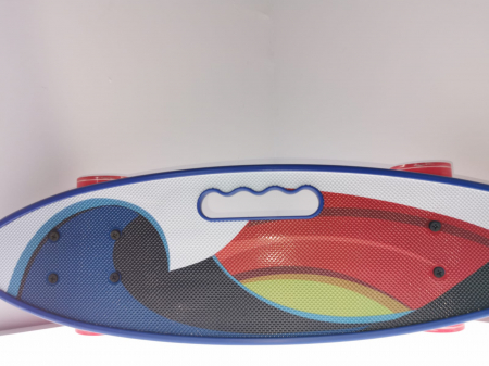 Skateboard - PennyBoard cu maner si lumini in roti, Abstract Blue