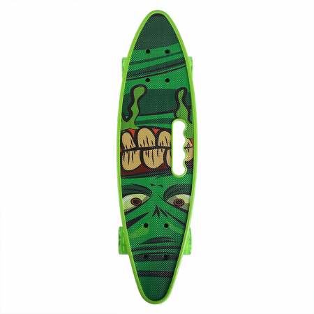 Skateboard - PennyBoard cu maner si lumini in roti, Turtle Verde