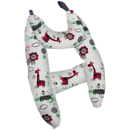 Marsupii si hamuri - Perna copii pentru masina, cu prindere de centura, suport cap, gat si corp, Alb