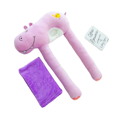 Plusuri pentru bebe - Perna cu paturica, din plus, Hipopotam
